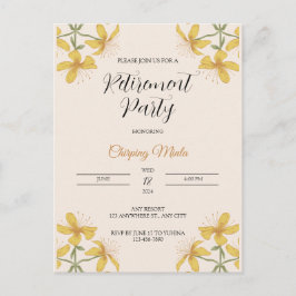 ブロンズフローラ退職招待はがき ポストカード