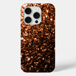 ブロンズブラウンのフェイクギラギラ輝き iPhone 15 PROケース