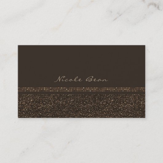 ブロンズブラウンシックきらめくグラムエレガントカスタム 名刺 (正面)