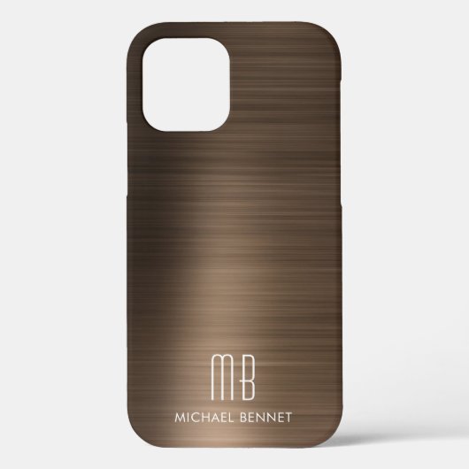 ブロンズブラウンメタリックモノグラム Case-Mate iPhone カバー (裏面)