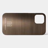 ブロンズブラウンメタリックモノグラム Case-Mate iPhone カバー (裏面 (横))