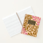 ブロンズブラウン&シュガーピンク点々のあるのパーソナライズ名 ノートブック (内部)