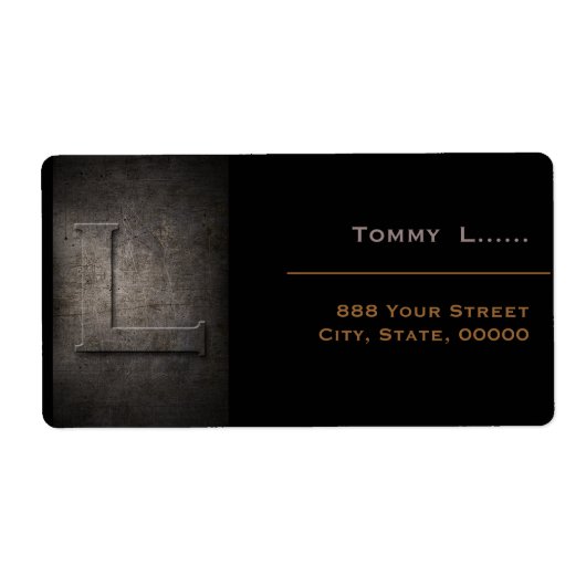 ブロンズブラックメタルモノグラムL住所 シール (正面)