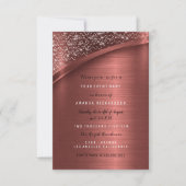 ブロンズブルゴーニュグリッターブライダルシャワー誕生日 招待状 (正面)