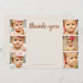 ブロンズベビーありがとう6枚のフラットカード サンキューカード (正面/裏面)
