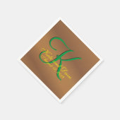 ブロンズペカン3Dモノグラム スタンダードカクテルナプキン (角)