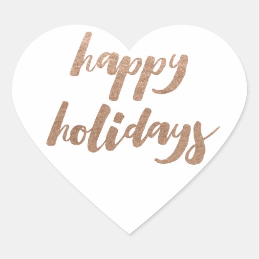 ブロンズホワイトハートクリスマスステッカー ハートシール (正面)