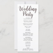 ブロンズムーンフェイズホワイト結婚式 プログラム (裏面)