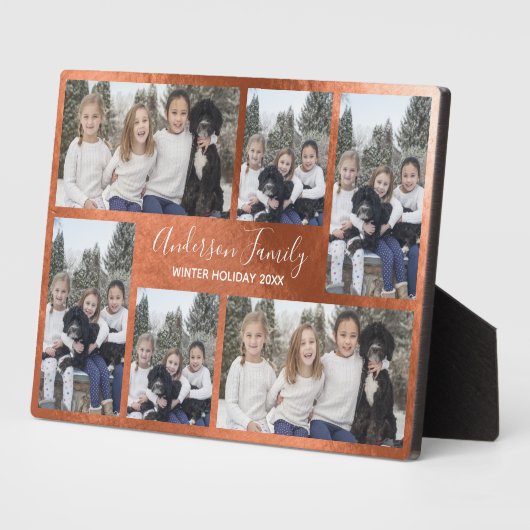 ブロンズメタリックカスタマイズ可能6つの写真テンプレート フォトプラーク (側面)