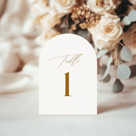 ブロンズモダンエレガントなウェディングテーブル番号カード 招待状