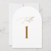 ブロンズモダンエレガントなウェディングテーブル番号カード 招待状 (正面)