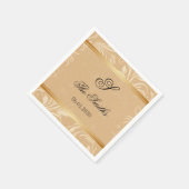 ブロンズモダンフローラ結婚ズ スタンダードカクテルナプキン (角)