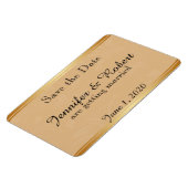 ブロンズモダンフローラ結婚式の日付を保存 マグネット (左側)