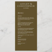 ブロンズモダンミニマルウェディングレセプション メニュー (正面)