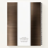 ブロンズモノグラムのブラウンつや消し金属事業 ノートブック (裏面)