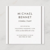 ブロンズモノグラムのブラウン金属箔コンサルタント スクエア名刺 (裏面)