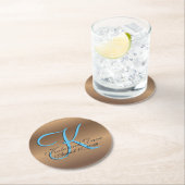 ブロンズモノグラムアメージングファブ ラウンドペーパーコースター (インサイチュ)