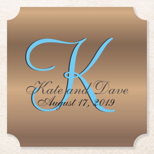 ブロンズモノグラムアメージングファブ ラウンドペーパーコースター (正面)