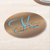 ブロンズモノグラムアメージングファブ ラウンドペーパーコースター (アングル)