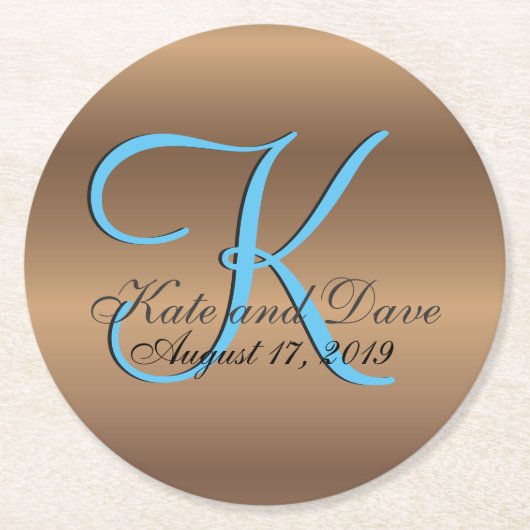 ブロンズモノグラムアメージングファブ ラウンドペーパーコースター (正面)