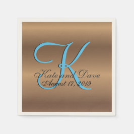 ブロンズモノグラム🔑ペスタイリッシュカン スタンダードカクテルナプキン