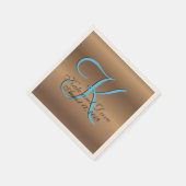 ブロンズモノグラム🔑ペスタイリッシュカン スタンダードカクテルナプキン (角)