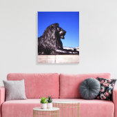 ブロンズライオントラファルガースクエア キャンバスプリント (インサイチュ (リビング))