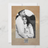 ブロンズランタン白熱［赤熱］光を放つロマンチック素朴婚約 招待状 (裏面)