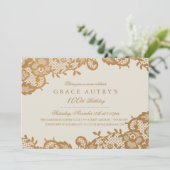 ブロンズレース 100歳の誕生日招待状 招待状 (スタンド正面)