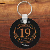ブロンズ伝統的結婚ズ19周年 キーホルダー (正面)
