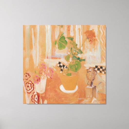 ブロンズ像の静物画 キャンバスプリント (正面)