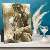 ブロンズ動揺して像オーギュスト・ロダンの思想家 フォトプラーク (側面)