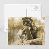 ブロンズ動揺して像オーギュスト・ロダンの思想家 ポストカード (正面/裏面)