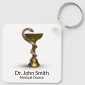 ブロンズ医用スネークボウル衛生方白幹部 キーホルダー (裏面)