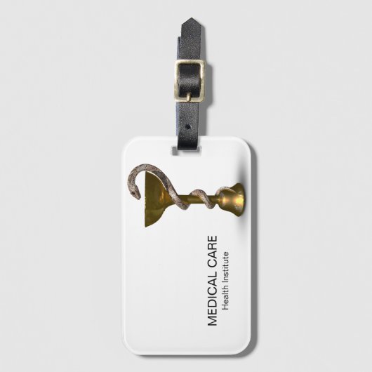 ブロンズ医用スネークボウル衛生方白幹部 ラゲッジタグ (正面縦)