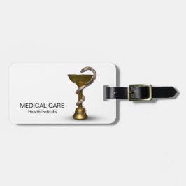 ブロンズ医療鉢衛生方白蛇カドゥセウス ラゲッジタグ