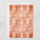 ブロンズ数々のオレンジパターン(の模様が)あるエレガントな結婚式 招待状 (裏面)