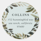 ブロンズ枝差出人住所 ラウンドシール (正面)