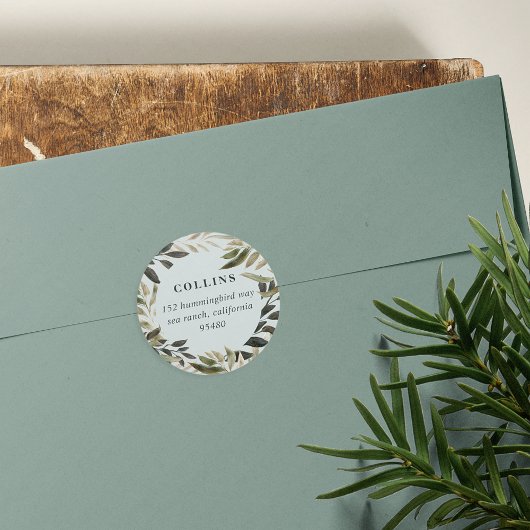 ブロンズ枝差出人住所 ラウンドシール