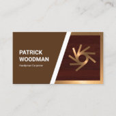 ブロンズ枠の木目ビルダー 名刺 (正面)