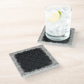 ブロンズ模様の円とダイヤモンド ガラスコースター (アングル)