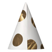 ブロンズ水玉模様バラ金ゴールドスウィート16誕生日 パーティーハット (裏面)