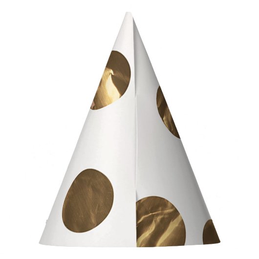 ブロンズ水玉模様バラ金ゴールドスウィート16誕生日 パーティーハット (裏面)