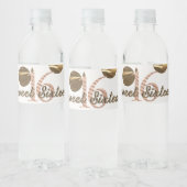 ブロンズ水玉模様バラ金ゴールドスウィート16誕生日 ペットボトルラベル (ボトル)