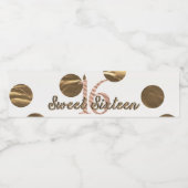 ブロンズ水玉模様バラ金ゴールドスウィート16誕生日 ペットボトルラベル (シングルラベル)