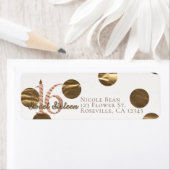 ブロンズ水玉模様バラ金ゴールドスウィート16誕生日 ラベル (インサイチュ)