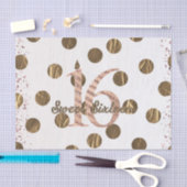 ブロンズ水玉模様バラ金ゴールドスウィート16誕生日 薄葉紙 (クラフト)