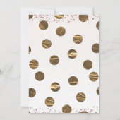 ブロンズ水玉模様バラ金ゴールドモダンバースデーパーティー 招待状 (裏面)