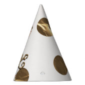 ブロンズ水玉模様バラ金ゴールドONE 1 1st誕生日 パーティーハット (右)