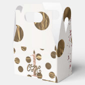 ブロンズ水玉模様バラ金ゴールドONE 1 1st誕生日 フェイバーボックス (オープン)